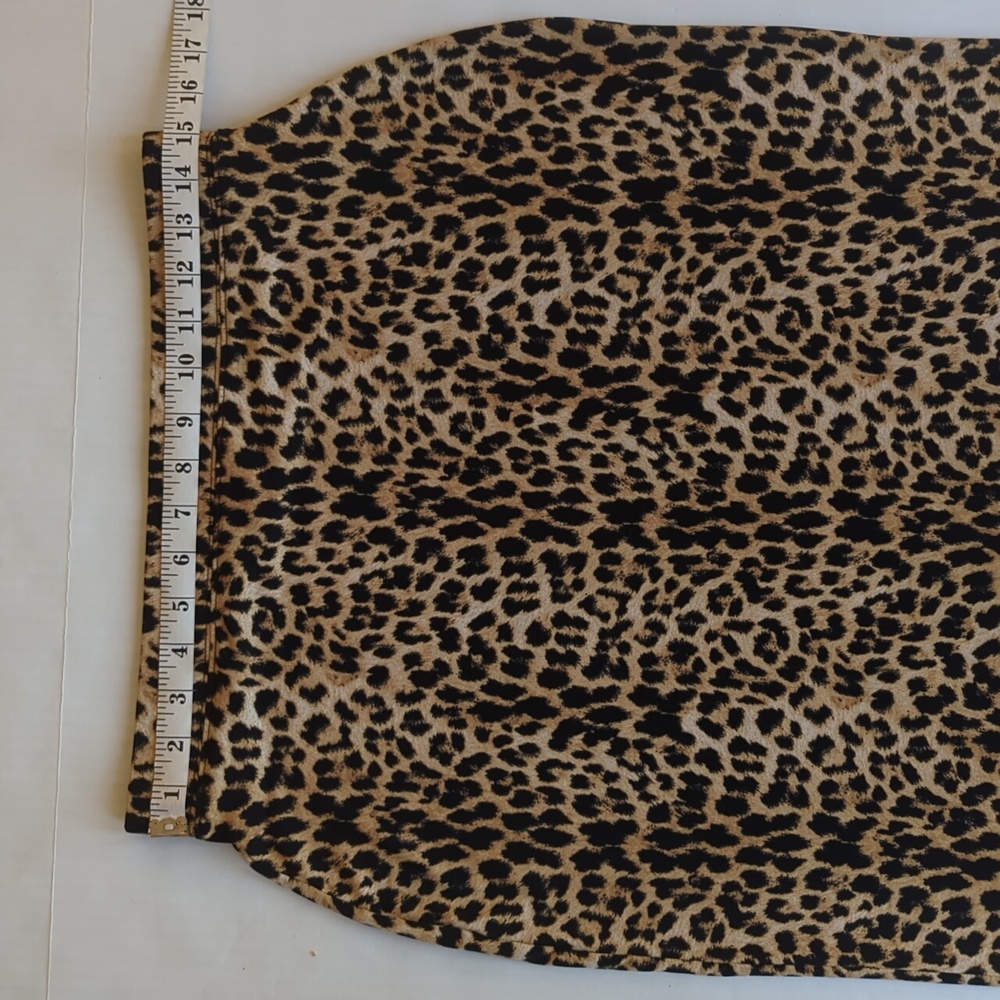 Jaclyn Smith Collection Stretch Animal Print Skirt MEDIUM Tan Black - Picture 9 of 13